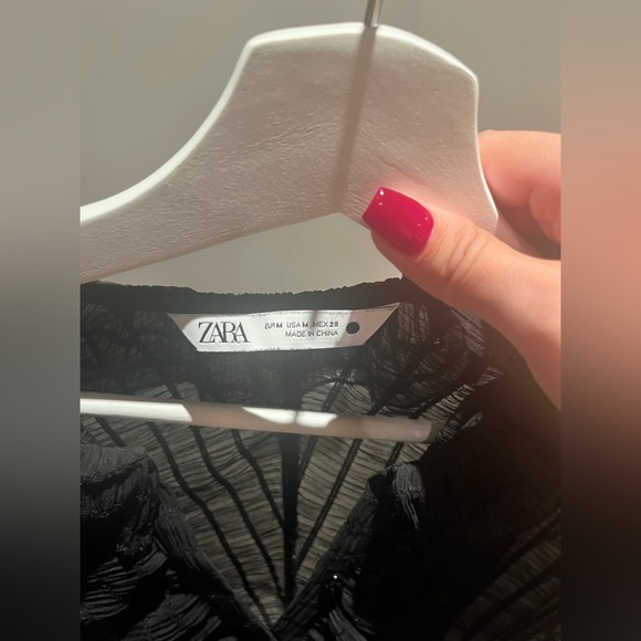 Transparent Zara Black Blouse, size M AU - Picture 4 of 4